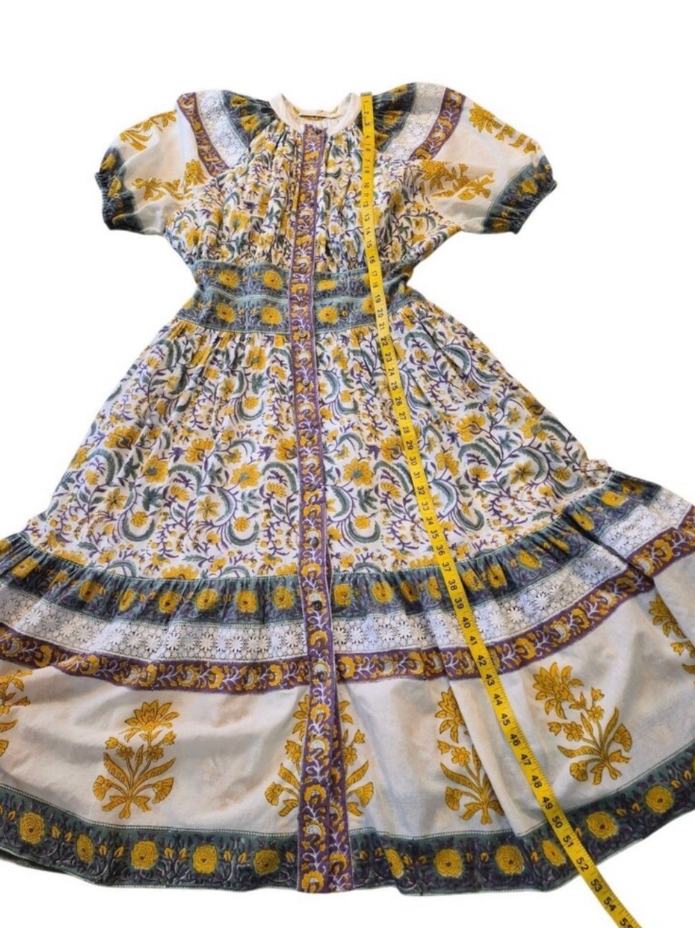 Charina Sarte L Maxi Dress Lined Pockets Paris France Cottage Core Luxury